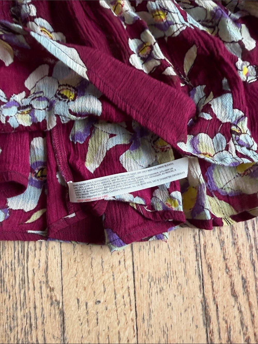 Free People Garden Party Burgundy Floral Print Maxi Dress size S - Picture 6 of 7